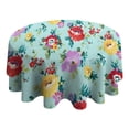 thumbnail image 4 of Pioneer Flower Floral Print Pattern Round Tablecloth 60"x60",Wrinkle Wipeable Table Cloth for Kitchen Dining Room Picnic Patio Party, 4 of 6