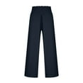 thumbnail image 3 of Women's Boho Linen High Waist Pants Split Flowy Wide Leg Palazzo Pants Solid Color Lightweight Beach Lounge Trousers, 3 of 5