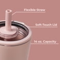 thumbnail image 4 of HydroJug Everyday Tumbler – Ceramic-Lined Insulated Tumbler with Straw and Soft-Touch Lid, Cup Holder Friendly – 14 oz, Dusty Rose, 4 of 6