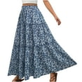 thumbnail image 2 of Njagoc3 Womens High-Waisted Ditsy Floral Flared Maxi Skirt with Lightweight Fabric for Summer Resort Getaways & Daily Styling, 2 of 5