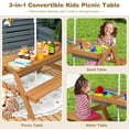 thumbnail image 5 of Costway 3-in-1 Kids Picnic Table Wooden Outdoor Sand & Water Table with Umbrella Play Boxes Green, 5 of 11