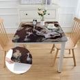 thumbnail image 2 of BANET  Or Horse Table Covers Animal Skin Horse Print Pattern Wipeable Tablecloth Kitchen Dinning Tabletop Decoration, Brown Spots Table Cloth for Outdoor and Indoor Use white, 2 of 7