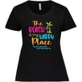 thumbnail image 3 of Inktastic Spring Break the Beach is My Happy Place Women's Plus Size T-Shirt, 3 of 5