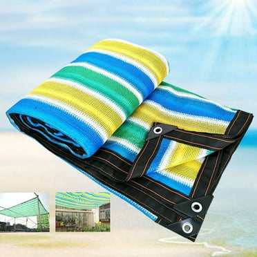 Joernso Color Block Stripe Anti UV Garden Balcony Patio Cover Sunshade Net