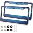 thumbnail image 2 of Coolnut Butterfly Blue License Plate Frames 2PCS Car License Plate Holder with Screw Parts Cover Set Automotive Car Accessories for Universal US Vehicles Home Decor, 2 of 7