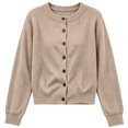 thumbnail image 5 of Mooqilaa Girls Cardigan Sweater, Ribbed Knit Button Front Casual Long Sleeve Fall Winter Cardigans Size 14-15 Years Khaki, 5 of 6