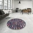 thumbnail image 4 of Ahgly Company Machine Washable Indoor Rectangle Abstract Purple Haze Purple Area Rugs, 3' x 5', 4 of 7