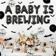 thumbnail image 5 of 36Pcs Halloween A Baby Is Brewing Baby Shower Decorations A Baby Is Brewing foil Balloons Banner Black White Latex Balloons 3D Bat Wall Stickers for Halloween Themed Baby Shower Party Decor Supplies, 5 of 7