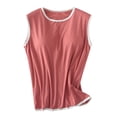 thumbnail image 2 of YHAJDS Women Built In Bra Tank Tops Solid Color Round Neck Sleeveless Bralette Top For Casual Wear In Warm Weather, 2 of 3