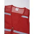 thumbnail image 5 of Alvivi Kids Safety Vest High Visibility Reflective Zipper Front Jacket Volunteers Waistcoat Red 11-12, 5 of 7