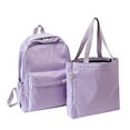 thumbnail image 1 of 2pcs/set Femmes Sac à Dos de Voyage de Mode Sac d'École avec Sac à Main (Violet), 1 of 10