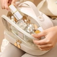 thumbnail image 6 of Huhudde Double Layer Cosmetic Bag Clear Makeup Bag, Travel Toiletry Bag,Transparent Makeup Organizers Bag for Womens, 6 of 12