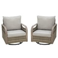 thumbnail image 6 of COOS BAY Outdoor Wicker Glider Chair Patio Rattan 360° Swivel Rocking Chair with Gray Cushions for Garden, Poolside, Backyard (Set of 2), 6 of 9