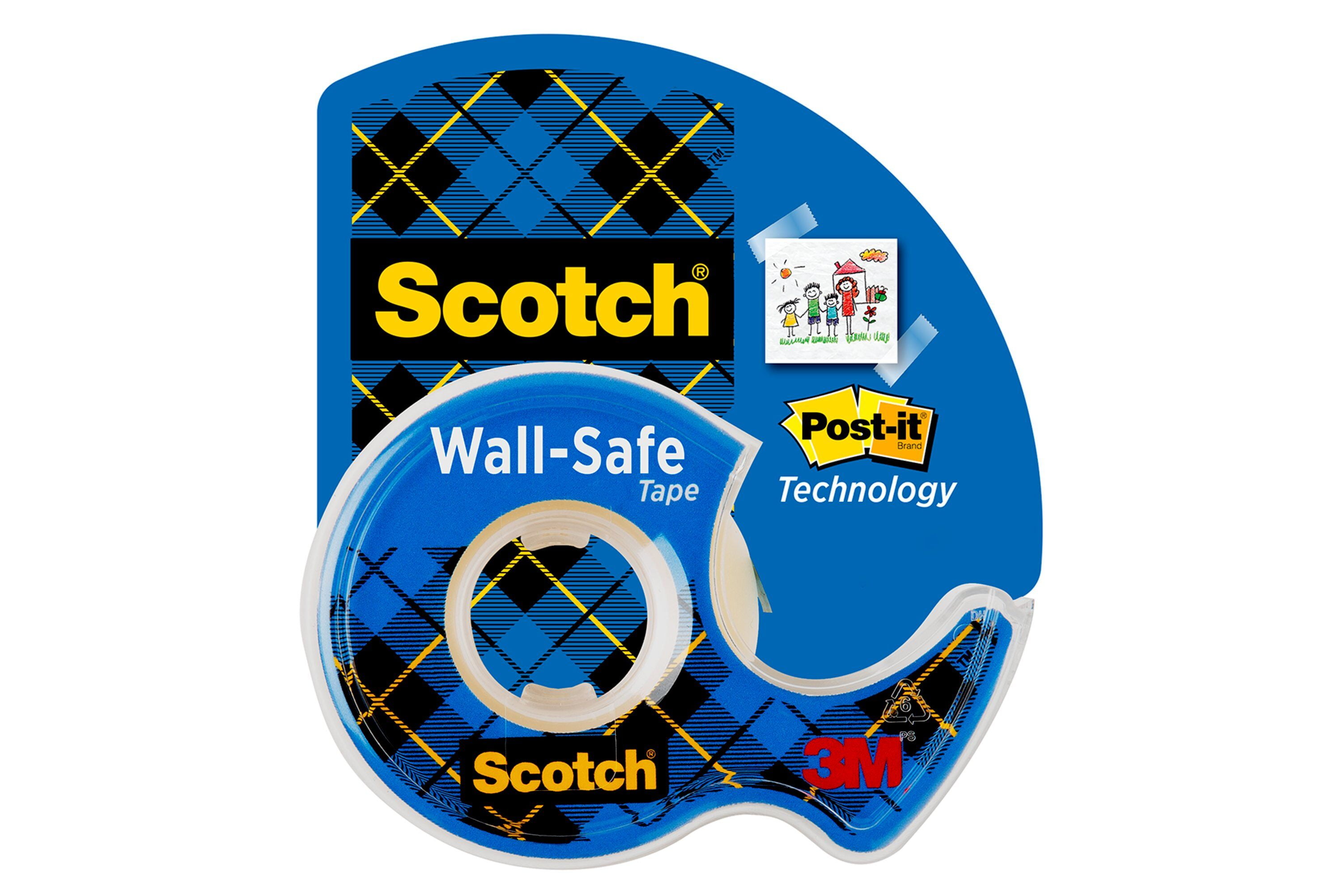 Scotch WallSafe Tape, Clear, 3/4 in. x 500 in., 1 Dispenser Walmart