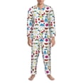 thumbnail image 3 of Honeii Summer Pattern Mens Pajamas Set,2pcs Men's Lounge Long Sleeve Sleep Shirt and Pajama Bottoms Sleepwear Set,Mens Pjs Sets-XX-Large, 3 of 7