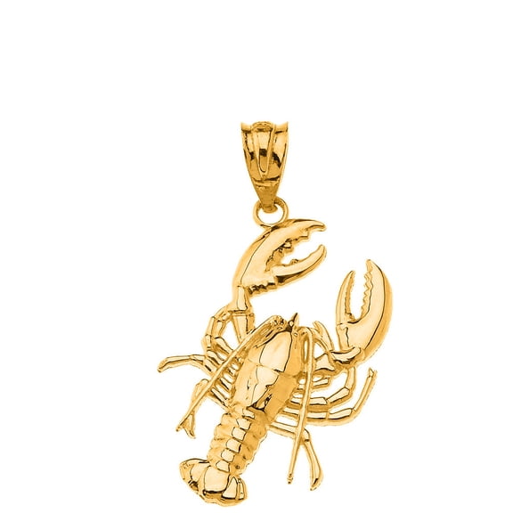 Solid Gold Lobster Ocean (10K Yellow Gold, Pendant)