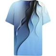thumbnail image 5 of V Neck T Shirts For Women Short Sleeve Color Block Fashion Elegant Casual Button T Shirts Comfy Spring Basic Work Tee Vacation Clothes Sky Blue S, 5 of 5