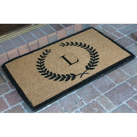 Monogrammed Door Mat A1HC First Impression Divina Handwoven Extra Thick ,Large Size Leaf Doormat Monogrammed (24