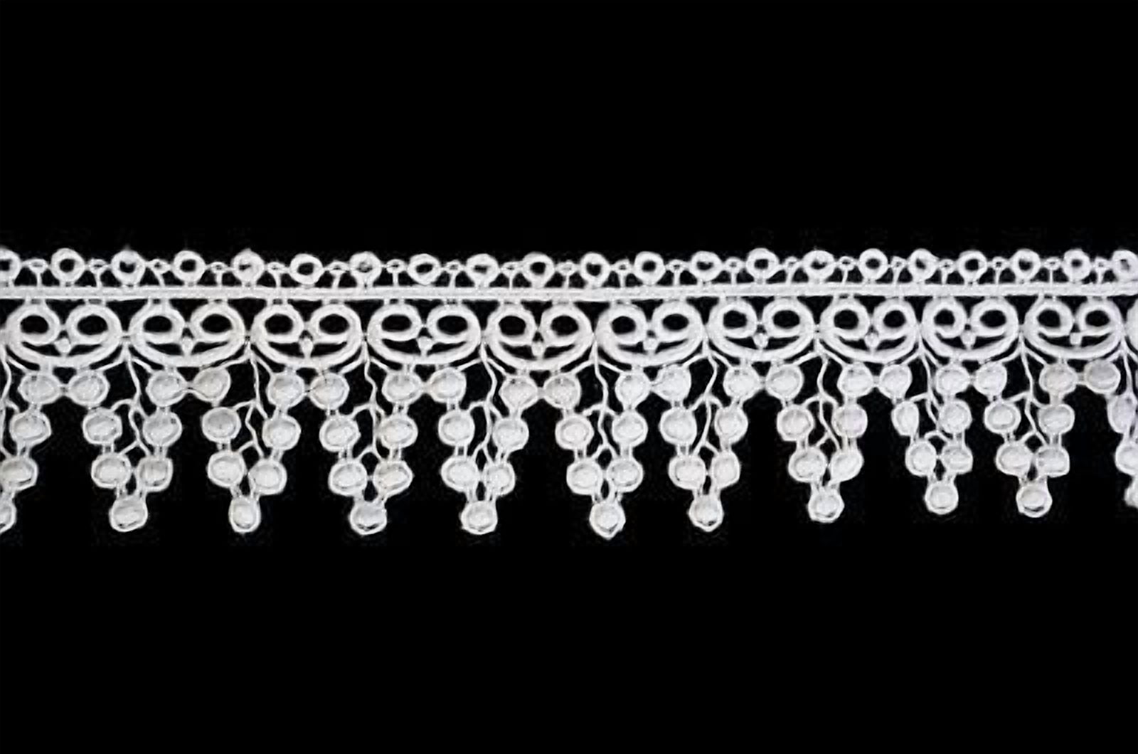 Lily 2.25" White and Ivory Venise Vintage Circular Lace Trim By Yard