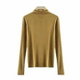 thumbnail image 4 of Charella Women's Turtleneck Knitted Basic Shirt Long Sleeve Slim Fitted Tops Yellow,10, 4 of 8