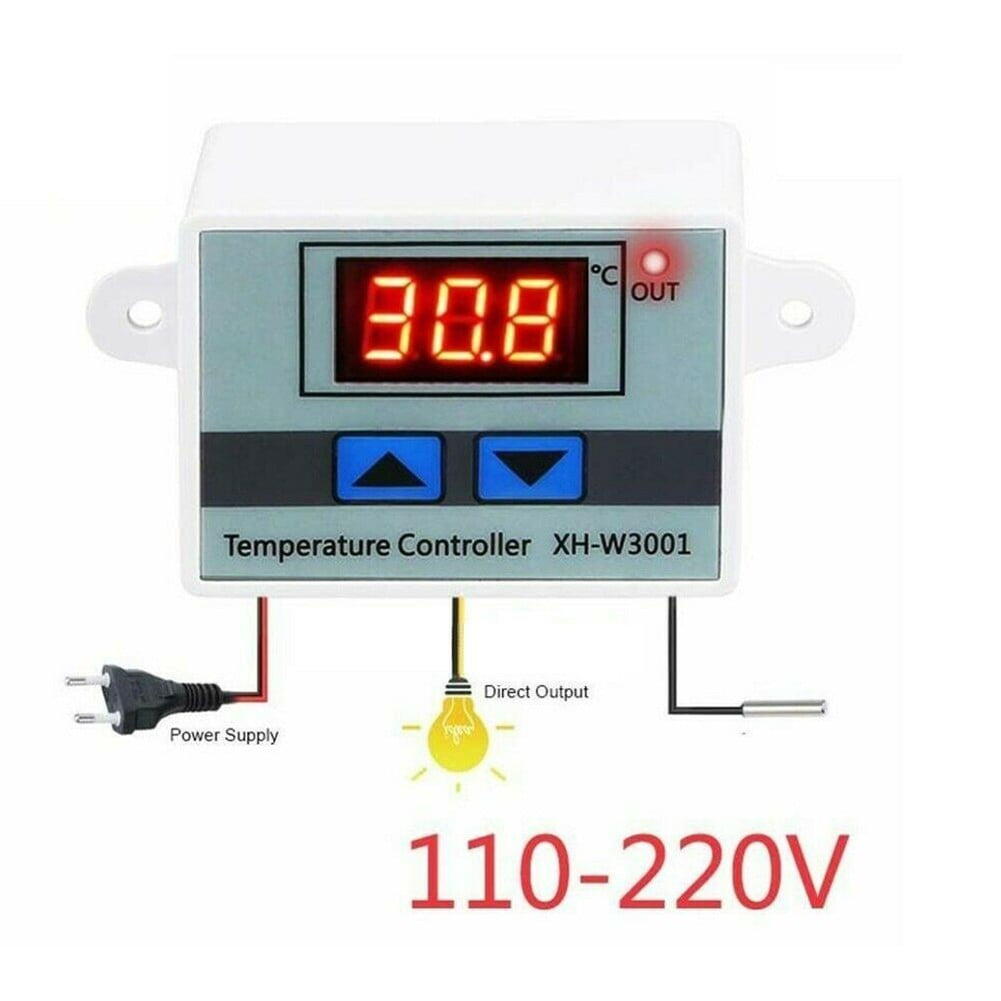US Incubator Digital Temperature Controller Thermostat Control With Switch+Probe 