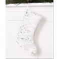 thumbnail image 1 of Holiday Lane Plush White Stocking with Silver Sequins, 1 of 1