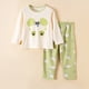 thumbnail image 2 of Gibobby Conjunto para bebé y niño, estampados de animados para niños pequeños, ropa de dormir de manga larga para niños, conjuntos de pantalones superiores(Verde,9-10 Años), 2 of 3