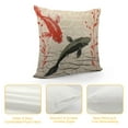 thumbnail image 4 of JEUXUS  Red and Black Fishs Burlap Throw Pillow Case Cushion Cover Couch Sofa Decorative Square, 4 of 5