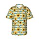 thumbnail image 1 of Fotbe White Blue Striped Sunflower Camisa Hawaiana para Hombre Unisex – Camisa Casual de Verano con Botones de Manga Corta de Algodón y Lino,Large, 1 of 7