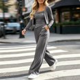 thumbnail image 5 of vdgthytj 3 Piece Sets for Women Long Sleeve Cropped Cardigan Irregular Tank Top Wide Leg Pants Fall Casual Loungewear Outfits(Medium,Dark Gray), 5 of 6