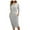 Gray, variant on IROINNID Long Sleeve Dress for Women Strapless Round Neckline Sheath Dress Tight Striped Long Sleeve Dress ,Burgundy