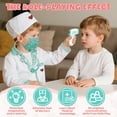 thumbnail image 4 of Doctor Costume for Kids Doctor Coat, Doctor Dress Up and Play Set 8 PCS with Real Stethoscope, Lab Coat Career Day Costume Kit for Toddlers Boys Girls 7-8 year old/ 130cm - Green, 4 of 9