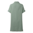 thumbnail image 6 of Uobin Womens Button Down Shirt Dress Solid Color Short Sleeve Casual Loose Tunic Dress Breathable Daily Wear, 6 of 6