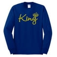 thumbnail image 2 of Wild Bobby, King Gold Script, Pop Culture, Men Long Sleeve Shirt, Royal, Large, 2 of 4