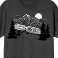 thumbnail image 2 of Jackson Dean Night Mountain Scenery & Train Adult Charcoal Heather Crew Neck Short Sleeve T-shirt-XS, 2 of 5