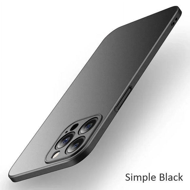 For iPhone 14 15 16 Hard PC Shockproof Cover Lightweight Ultra Slim Matte Case For APPLE iPhone 16 15 14 Pro Max Plus Covers Simple Black For iPhone 16 Pro