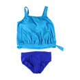 thumbnail image 1 of Swim Solutions Womens Blouson Basic Brief 2 Piece Tankini, Blue, 20, 1 of 1