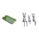 thumbnail image 1 of Bandeja de Servicio Rectangular con Asa Escultura Decorativa Figura Sentada Estatua de Conejo Material Cerámico Platinado adecuado para fiestas bodas, 1 of 8
