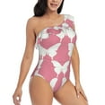 thumbnail image 3 of Gukieu Butterfly 2 Print One-shoulder Ruffled One-piece Swimsuit with Removable Chest Pads and Tummy-control Swimsuit for Women-Medium, 3 of 6