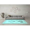 thumbnail image 3 of Ahgly Company Indoor Rectangle Solid Light Blue Modern Area Rugs, 5' x 8', 3 of 4