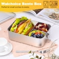 thumbnail image 2 of Walchoice Bento Box, 81oz Stainless Steel Lunch Container with Lid, 3 Compartments Food Storage with Removable Divider, Metal Meal Prep Container - Dishwasher/Freezer Safe, 2 of 8