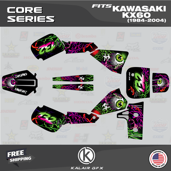 Kalair GFX Graphics Kit for Kawasaki KX60 (1984-2004) Core Series