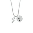 thumbnail image 2 of Delight Jewelry Silvertone Small Gelato Script Initial - J - Silvertone Script Initial Disc - T - Charm Necklace, 20"+3", 2 of 4