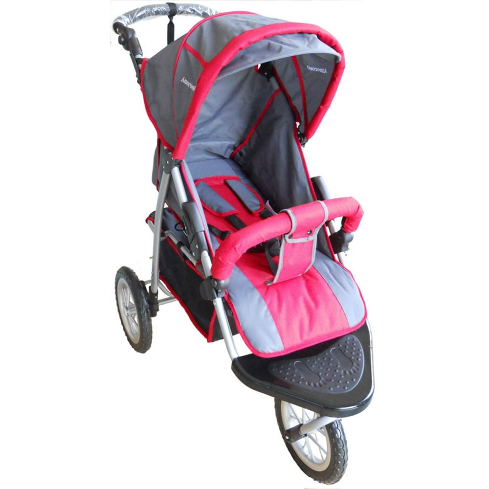 Jogging stroller EVA wheel 12 x 3 inch swivel front with a window at