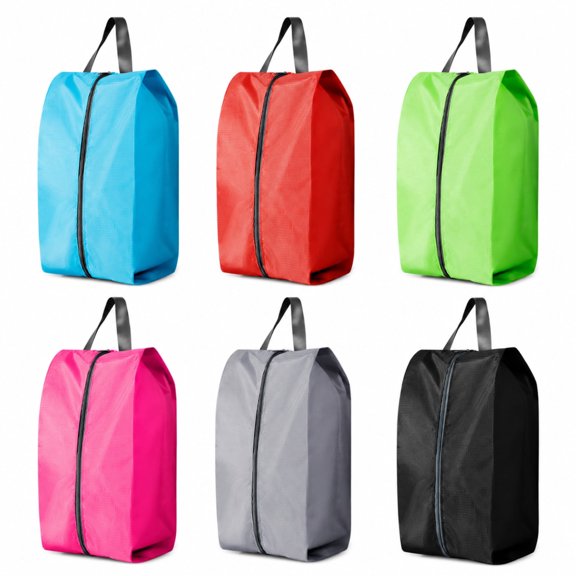 6-Pack Multicolor Travel Shoe Bags - Zippered Shoe Organizer with Handle, Portable Shoe Storage Pouches for Men Women, Travel & Dance Essentials