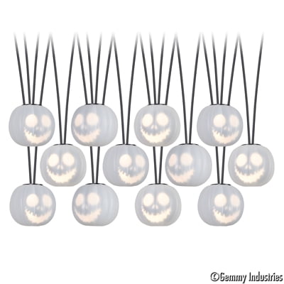 Halloween Battery Operated EmoteGlow Light String-S/12-Musical w/Vocals Jack Skellington-Disney (Classic White)