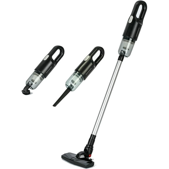 Stick Vacuum Cleaner Rechargeable Cordless, 2 Gear Suction Adjustable, 18000pa Suction Handheld Vacuum Upright Vacuum with HEPA Filter, Household Stick Vacuum for Pet Hair Hardfloor, Carpet (Black)