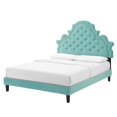 thumbnail image 1 of Tufted Platform Bed Frame, Queen Size, Velvet, Blue, Modern Contemporary Urban Design, Bedroom Master Guest Suite, 1 of 10