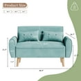 thumbnail image 6 of Walsunny Small Modern Loveseat Sofa, Upholstered Fabric Love Seat with Linen Cushions, Compact and Stylish for Small Spaces, Living Room, Bedroom, Office,Green, 6 of 8