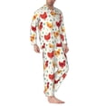 thumbnail image 2 of Naloa Flower Chicken Men’s Pajamas Set - Long Sleeve Button Down Sleep Shirt and Pajama Bottoms Sleepwear Set-X-Large, 2 of 7